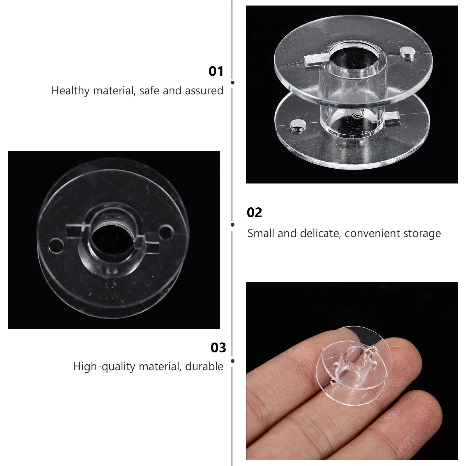 

50 Pcs Sewing Machine Bobbin Convenient Accessories Universal Transparent Cop Latches Supplies Plastic