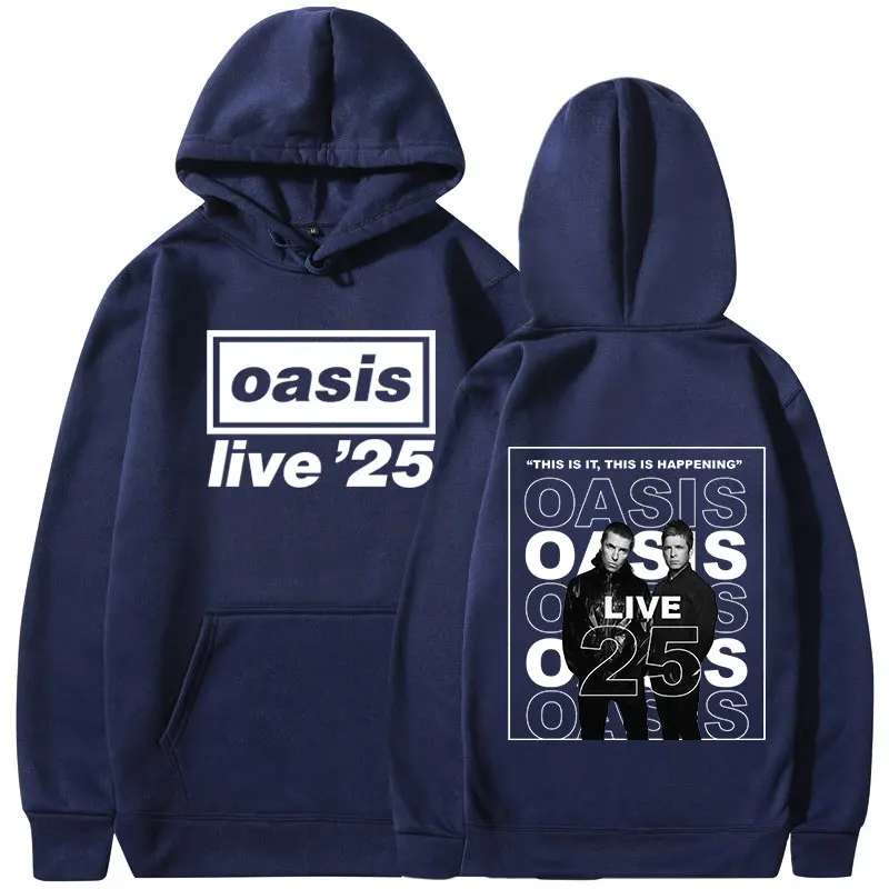2026 Unisex O-Oasis Live 25 Tour Print Hoodie Rockband Streetwear Herren Damen Casual Pullover Sweatshirt – Detail 6