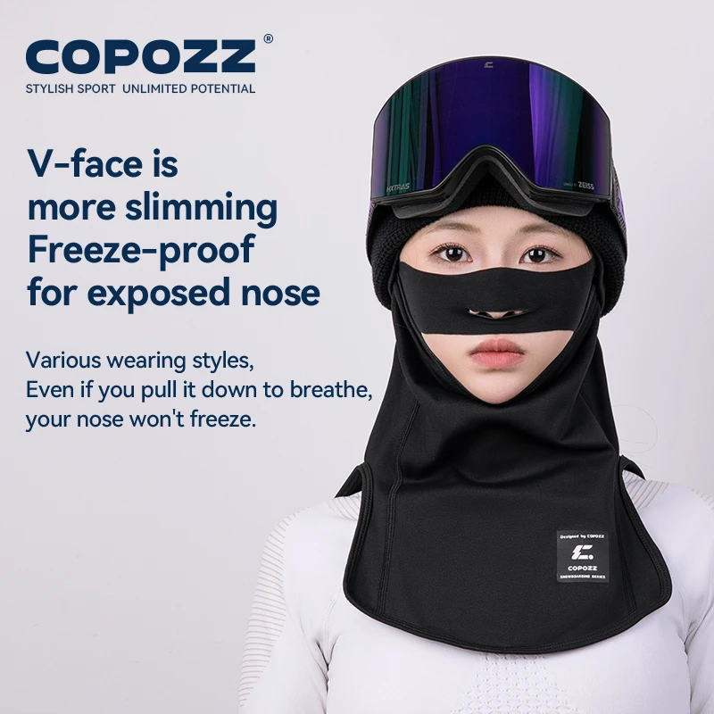 COPOZZ Men Women Full Face Mask Ski Cycling Hunting Head Neck Cover Helmet Liner Headgear Breathable Anti-UV Adult Sport Gear