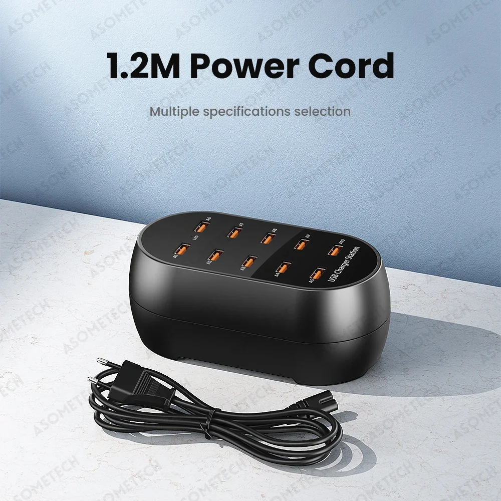 10-20 Ports Desktop USB Charger 50W/10A Multi Port Charging Station For iPhone Samsung Xiaom Tablet Multiple Devices