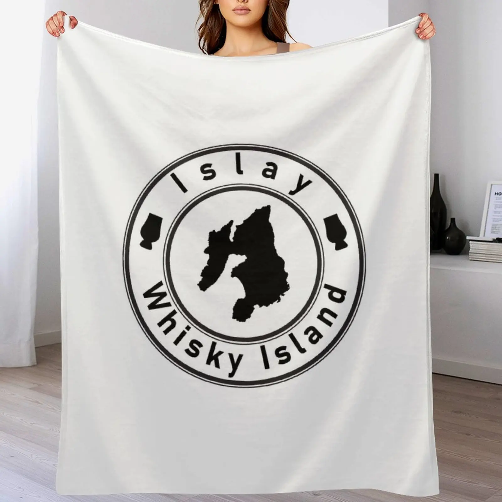 

Islay Whisky Island - Round Throw Blanket Multi Use Warm Blanket for Living Room Bedroom