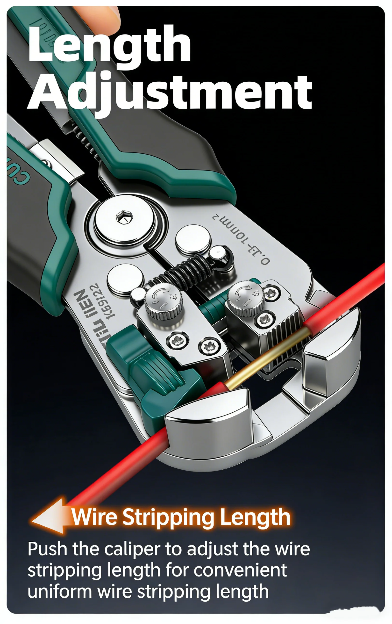 TUOSEN 2-in-1 Abisolierzange und Crimpzange Automatischer Kabelabisolierer für Elektrische Anschlussarbeiten – Detail 8