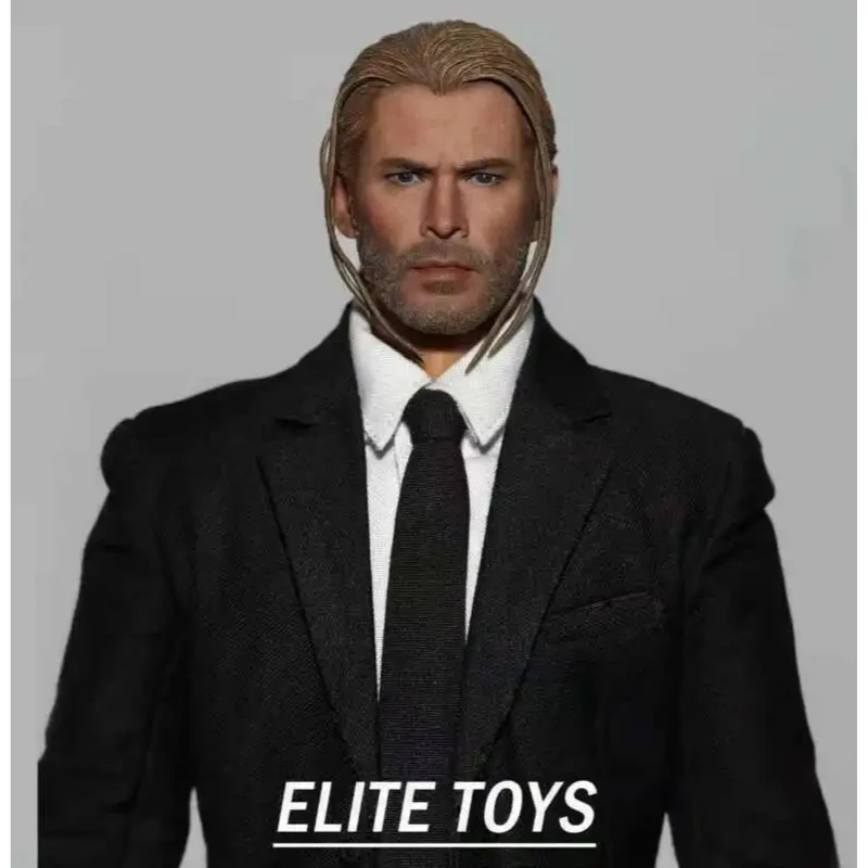 ELITE TOYS 1/6 Scale Chris Hemsworth Braid Hair Head Sculpt Carving Model Fit 12'' Male Soldier Action Figure Body Dolls Fans