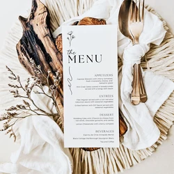Personalized Table Card Wedding Menu Custom Minimalist Table Decorations Place Setting Party Accessories shower dinner brunch