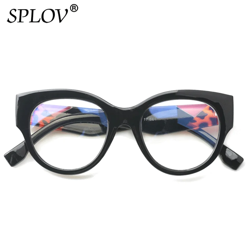 

Hot Anti Blue Light Reading Glasses Women Full Frame Pattern Legs Anti-Ray Eyeglass Fashion Cateye Shades Leopard Black UV400