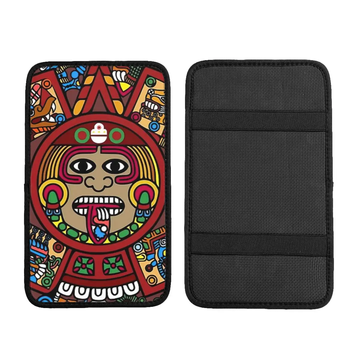 Aztec Calendar Or Sun Stone (Transparent) Car Accessories Car Handrail Box Cushion Custom Print Non-slip Car Armrest Cover