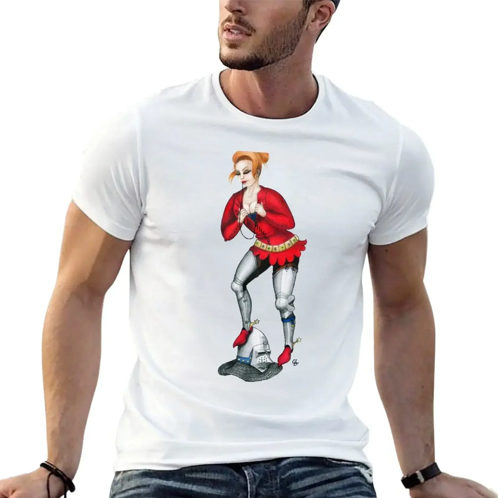 Arming Knight Pin Up Girl T-Shirt graphic tee shirt shirts graphic tee cute clothes tee shirts for men