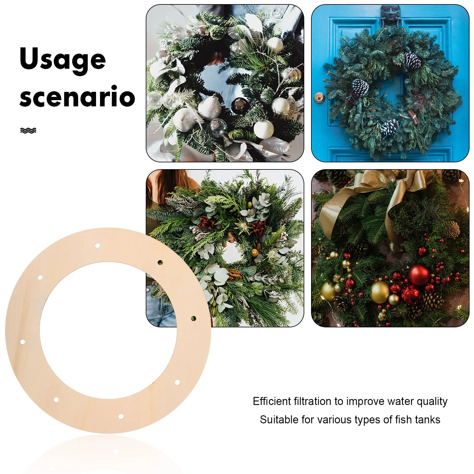 

12Pcs Wood Wreath Frames Smooth Round Circle Backbone for DIY Floral Wreath Making Holiday Festival Decoration Supplies