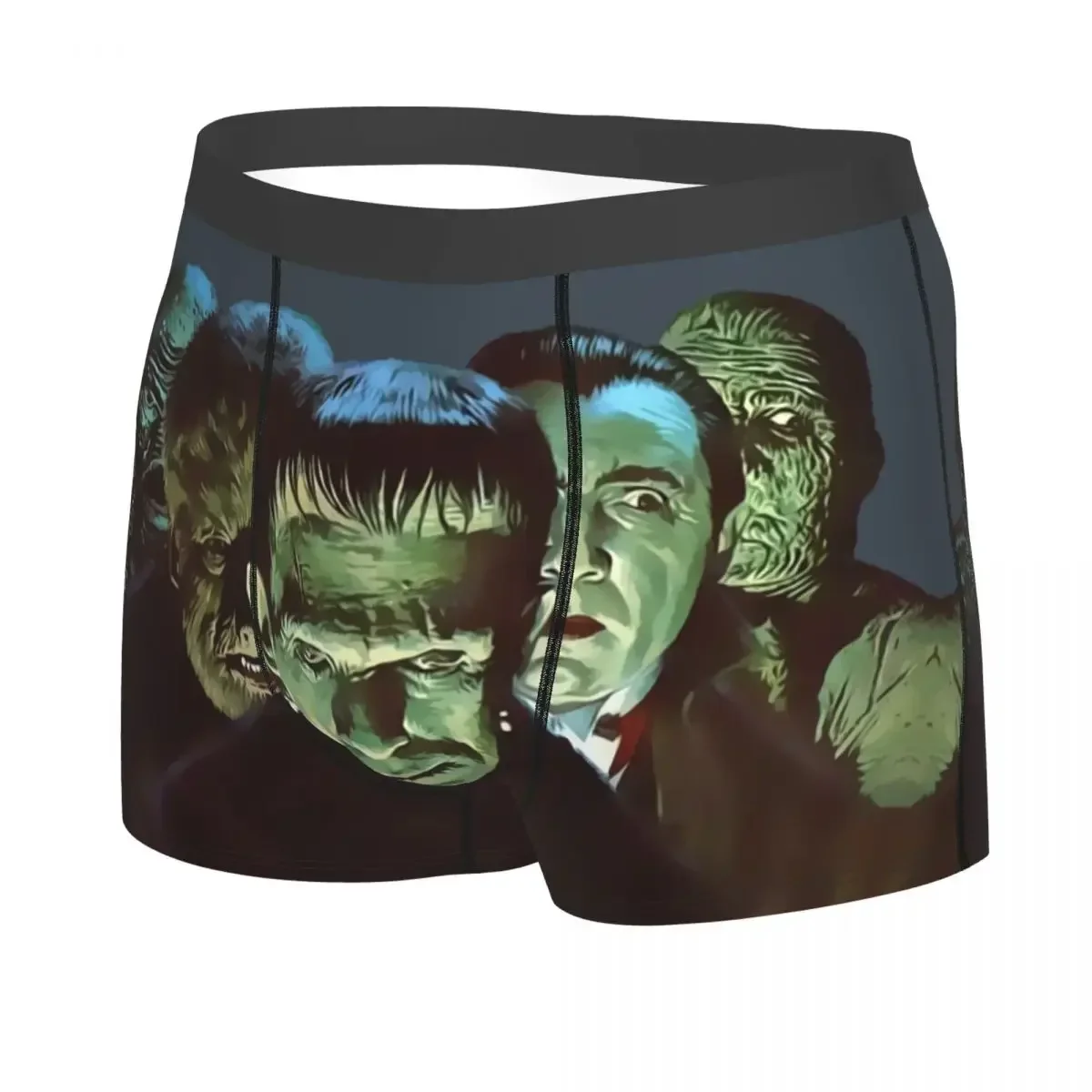 Male Novelty Gang Of Monsters Underwear Bride of Frankenstein Horror Film Boxer Briefs Breathable Shorts Panties Underpants