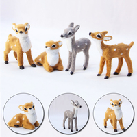 1pcs Artificial Mini Sika Deer Pvc Miniature Realistic Deer Model Figurine Miniatures Ornaments Home Christmas Party Decoration