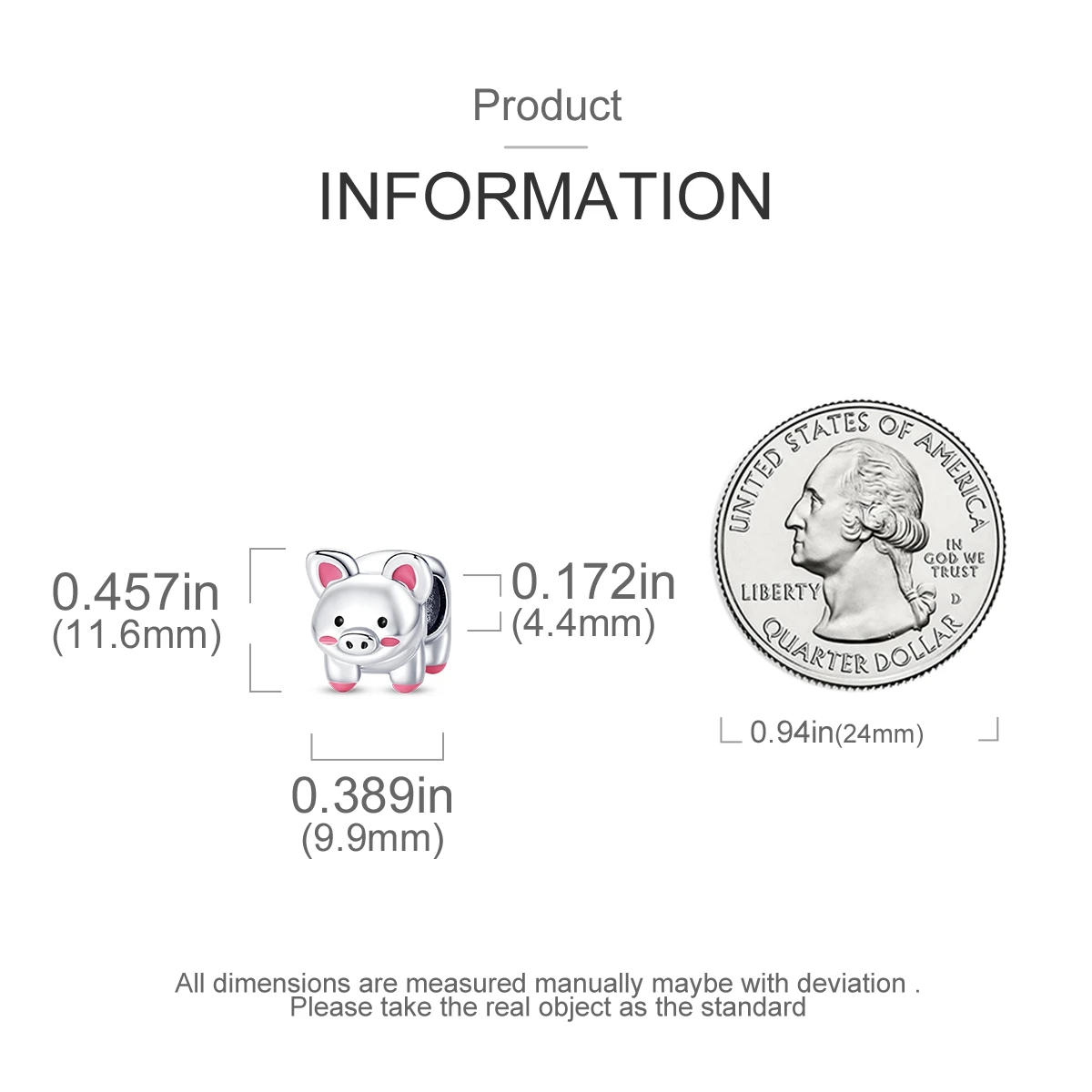 Original 925 Silver Bead Cute Pig Fit Bracelets Charms Making Woman Jewelry Gift