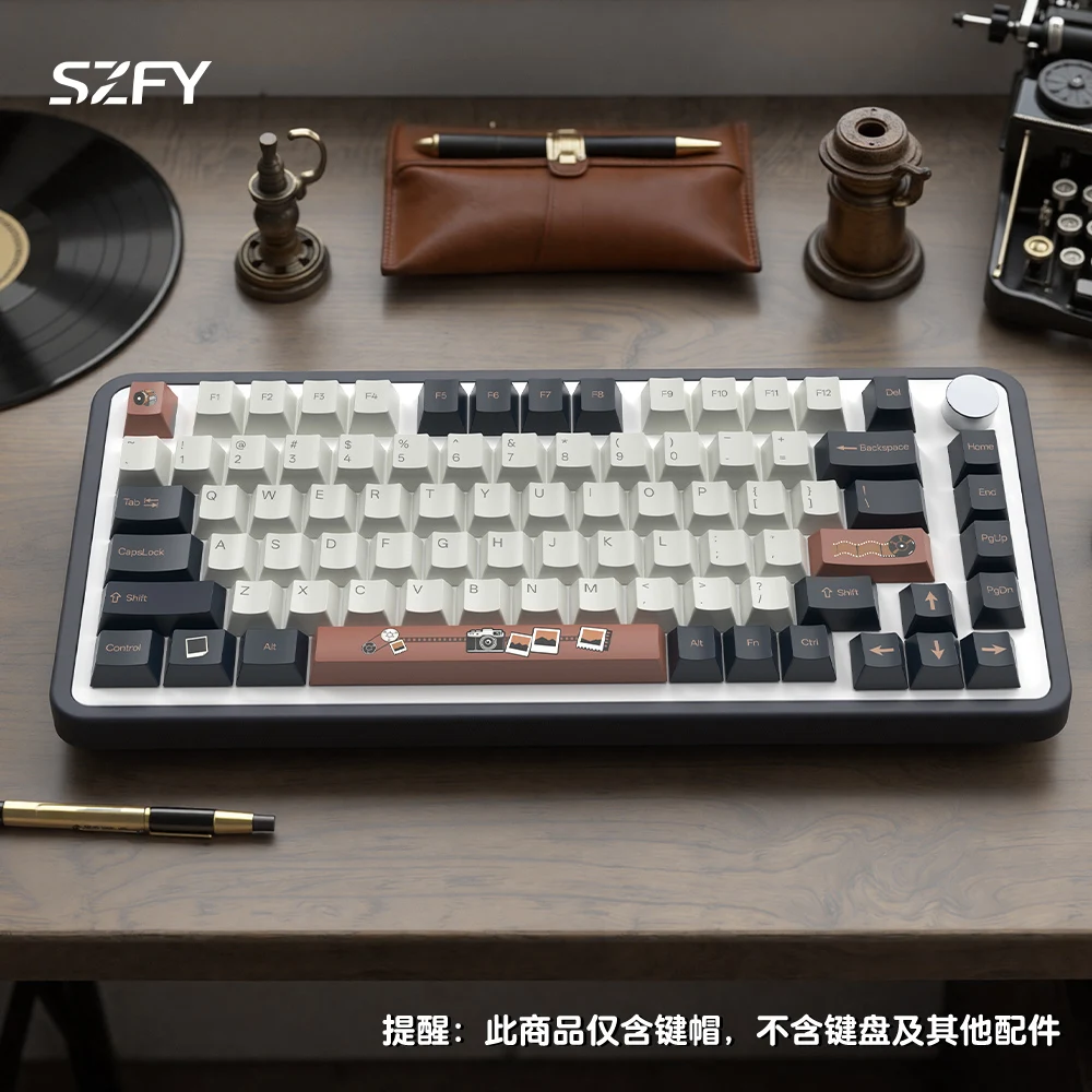 KYOMOT Retro Film Theme Keycap PBT Cherry Profile Custom Language Koean Jap Ger Keycaps for MX Switch DIY Mechanical Keyboard