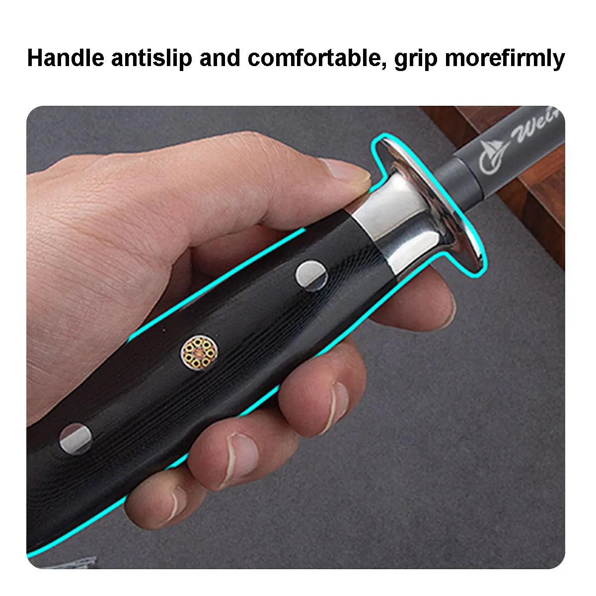 Varilla para afilar cuchillos profesional de 8000 hilos, acero al carbono importado, palo para afilar carnicero y chef, afilador rápido