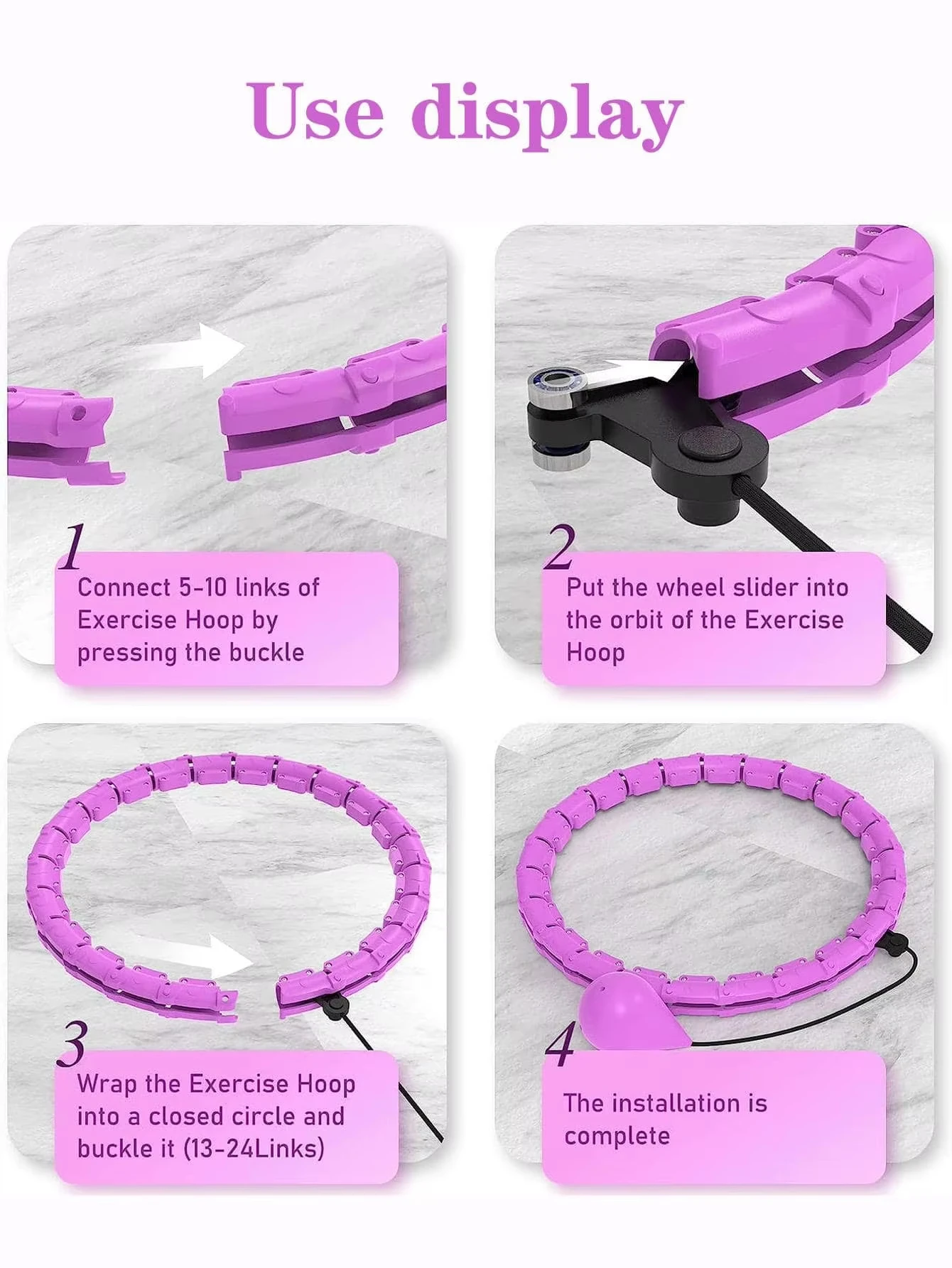 Adjustable 24-Section Fitness Hoop for Abdominal And Waist Exercises Detachable Massage Weight Loss Training Exercise Hoop