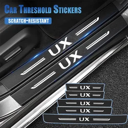 Carbon Fiber Car Door Sill Scuff Plate for Lexus UX Logo Auto Trunk Guards Protective Trim Anti-scratch Door Panel Accessories