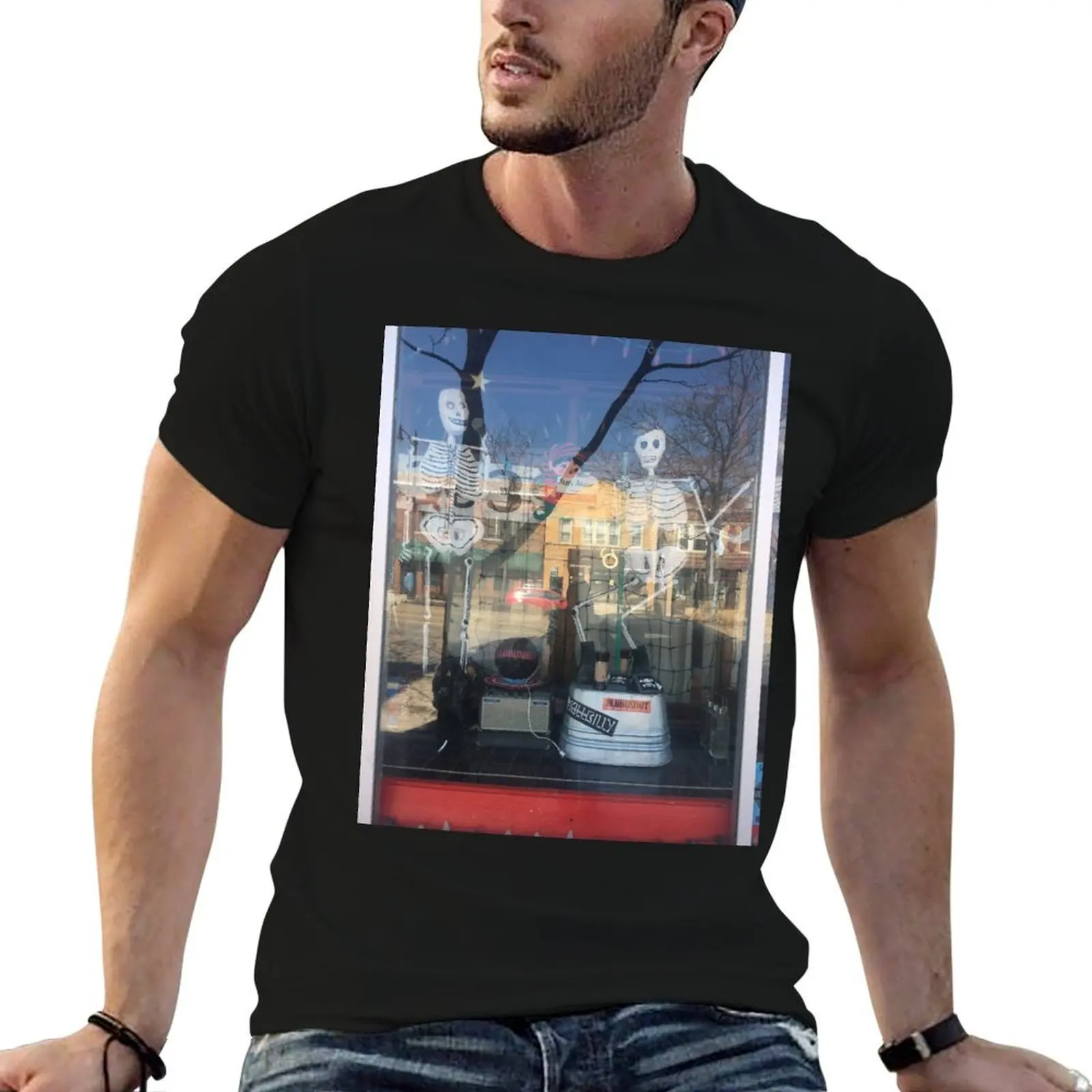 

Urban Saloon Window T-Shirt t shirt for man t shirts for man graphic vintage man t shirt cotton T-shirt