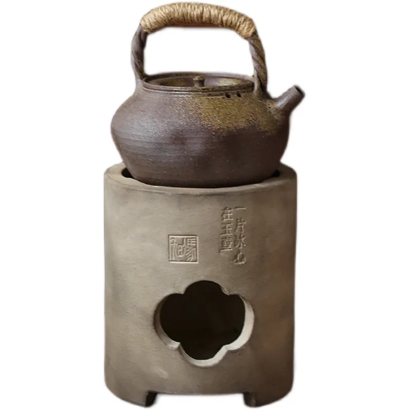 

Firewood-fired pottery pot, sand chong, hand-pulled boiling water, tea poetry white mud cool stove, Chaozhou Gongfu tea stove