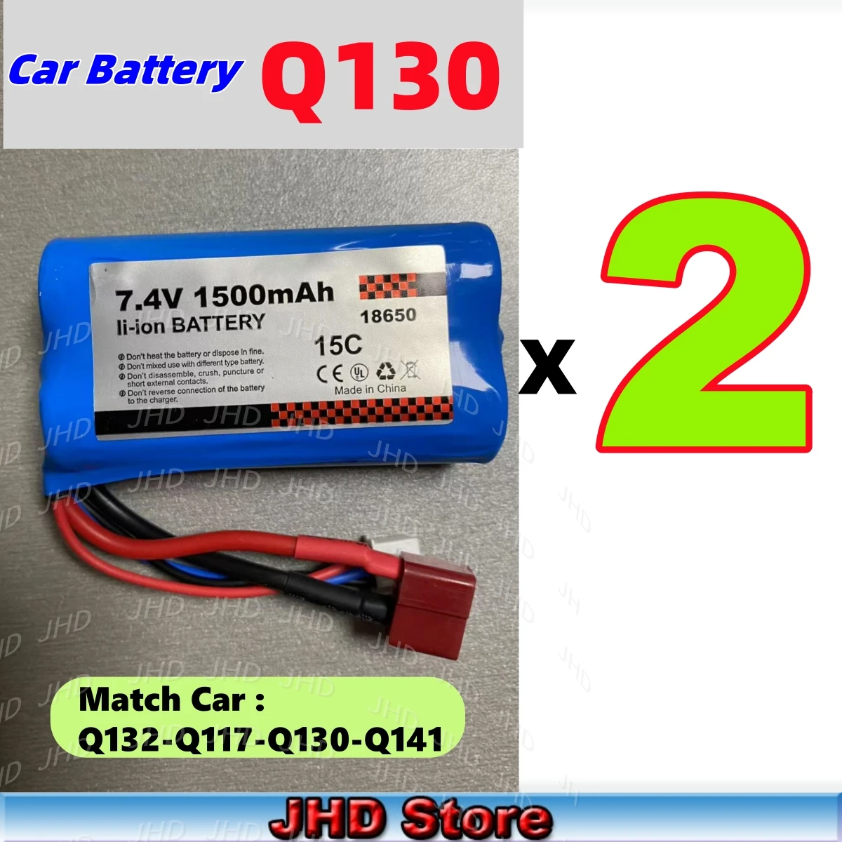 JHD Für Q130 Auto Batterie 7,4 V 1500 mAh Batterie Für Original JJRC Q130/Q132/Q141 SCY 16103 16102 16101 Auto Batterie Großhandel