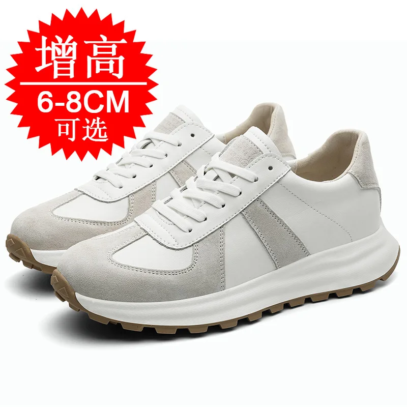 

Men Invisible Height-increasing Shoes with 6cm Platform Breathable White Hidden Heel Sneakers Sport Casual 8cm Elevator Shoes