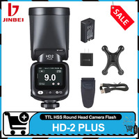 JINBEI HD-2 PLUS TTL HSS Round Head Touch Screen on-Camera Flash Light compatible with Hot Shoe Camera