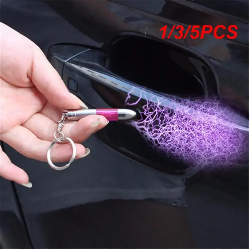 1/3/5PCS Anti-Static Keychain Car Body Static Eliminator Discharger High-Voltage Portable Key Ring with LED Light Interior