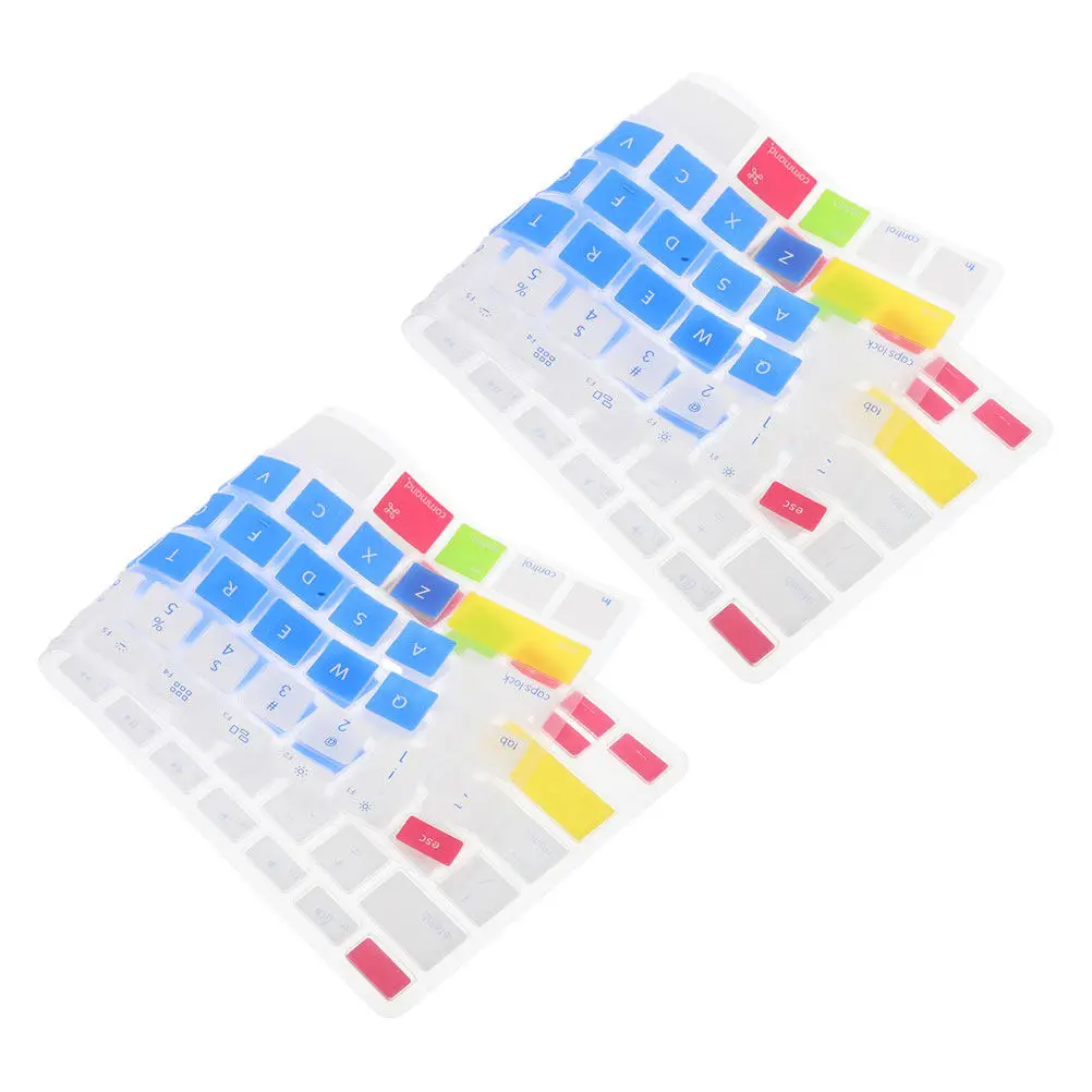 2Pcs Keyboard Protective Film Compatible for Apple A2178 A1466 A1369 13.3 Inch Silicone Soft Skin Dustproof Scratch Resistant