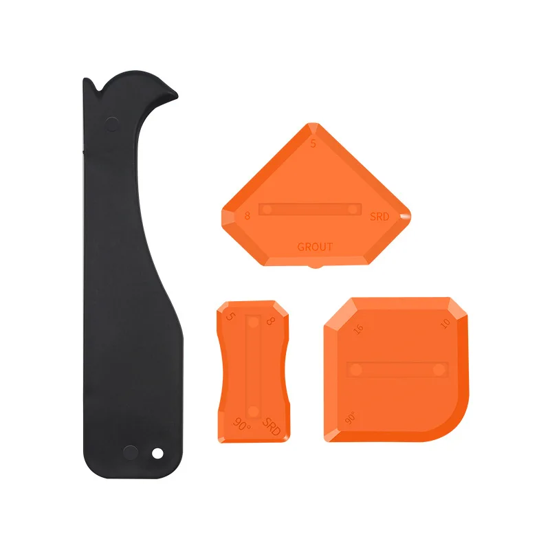 4Pcs Caulking Tool Kit Silicone Joint Sealant Spreader Spatula Scraper Edge Repair Tools Floor Tile Edges Cleaner