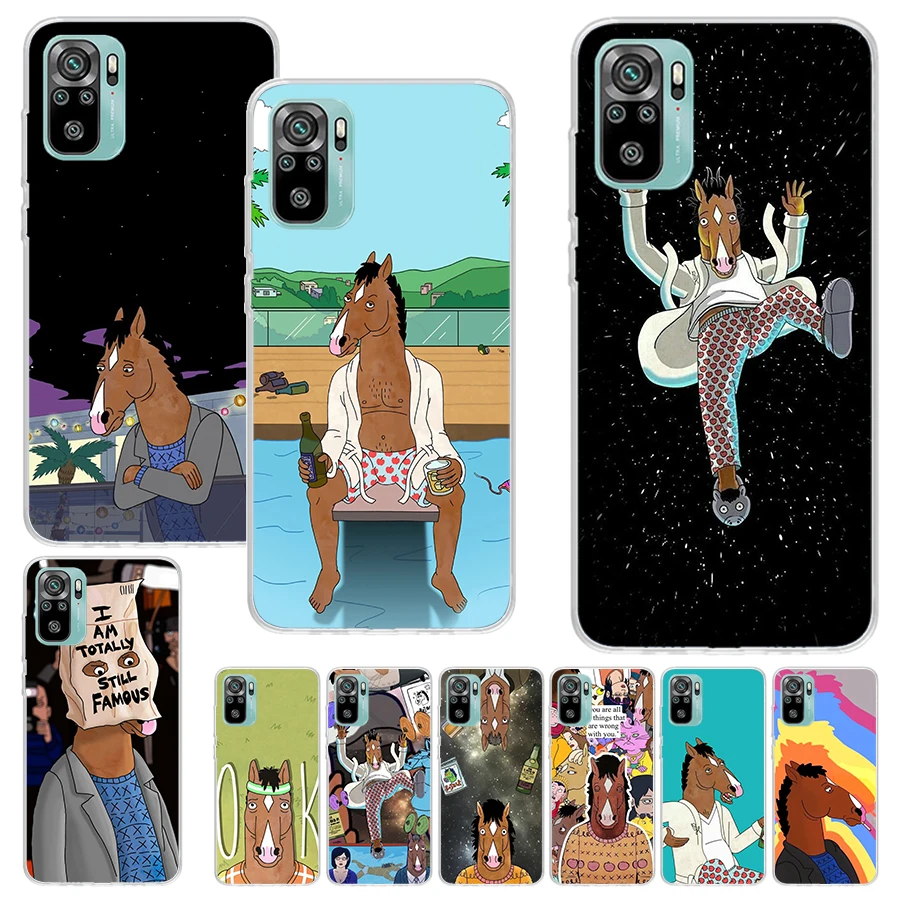 Cartoon B-BoJack Horsemans Phone Case For Xiaomi Redmi Note 13 12S 12 10 10S 11 11S 11E Pro Plus 11T 9 9S 9T 8 8T 7 Soft Silicon