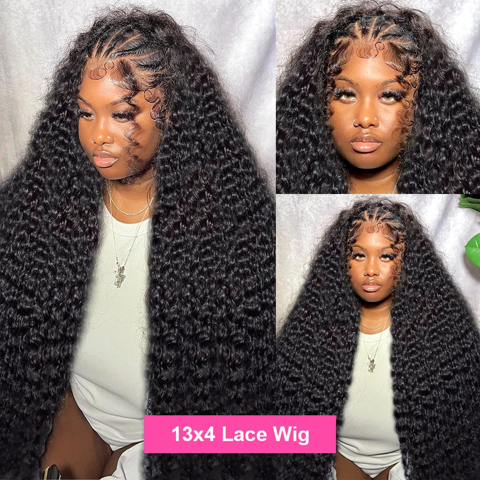 40 Inch Curly 13x4 13x6 HD Transparent Lace Frontal Wig Brazilian Remy 360 Loose Deep Wave Human Hair Lace Front Wigs For Women