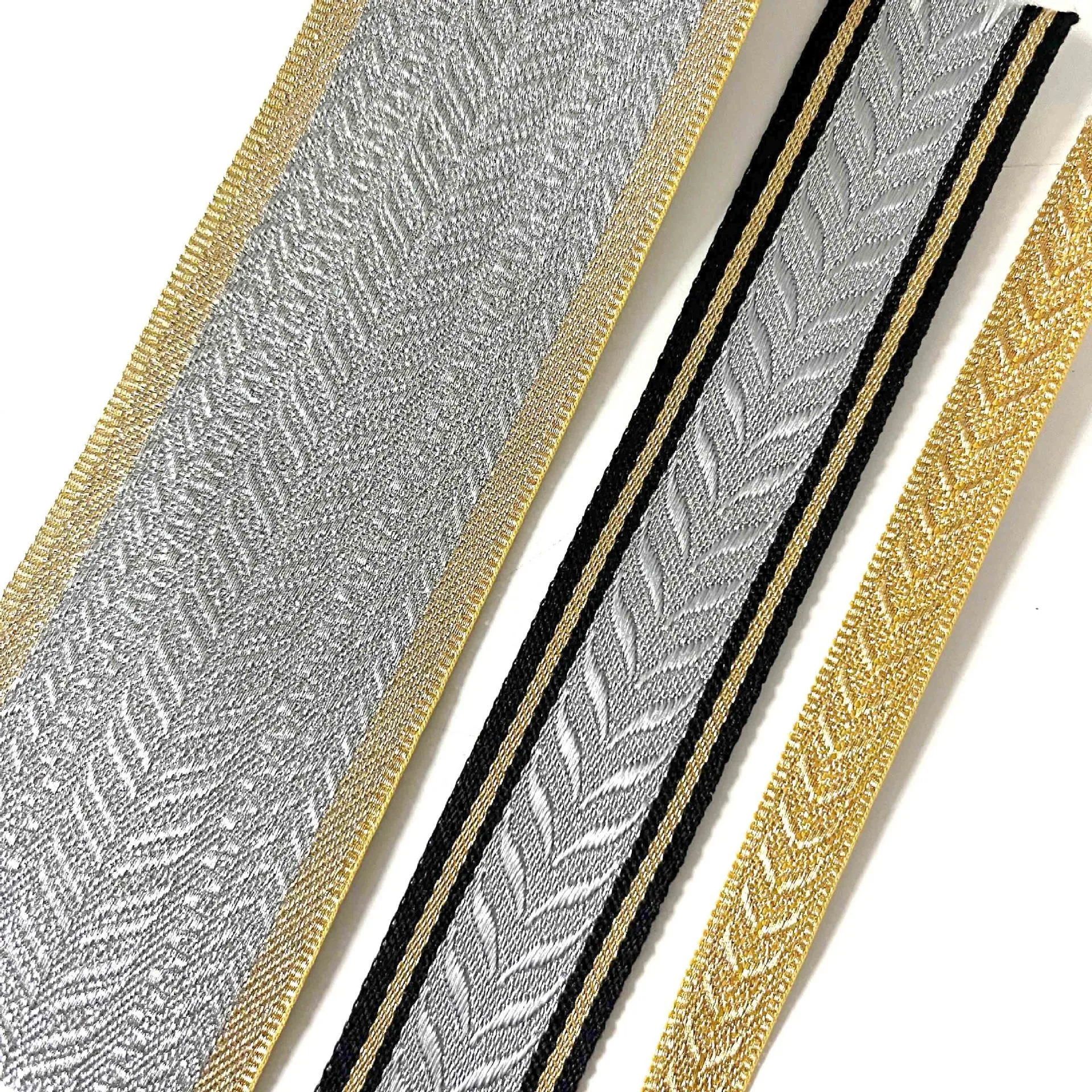 High QualityGold/sliver Metal  line Webbing Strap For Bag Belt 10MM 25MM 45MM For Garment/Cloth