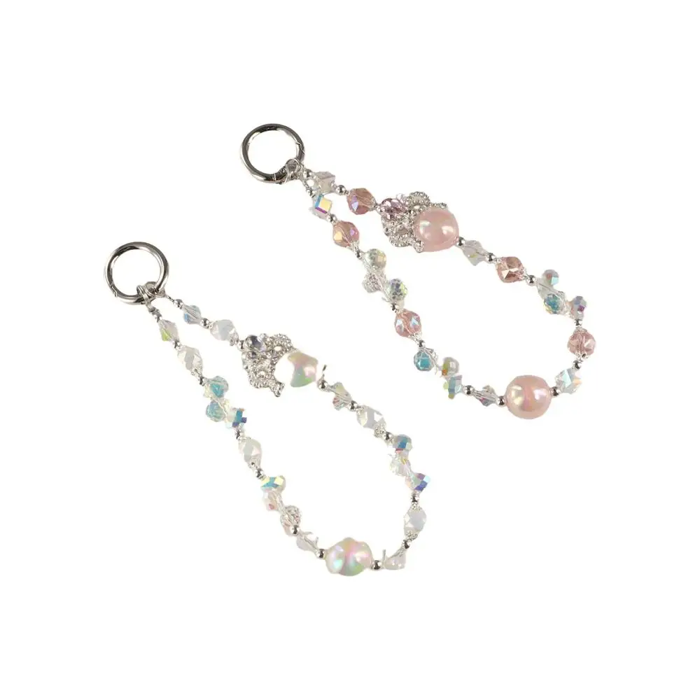 

Crown Crystal Beads Anti Loss Lanyards Wrist Chain Anti Loss Short Colored Crystal Phone Strap Luxury Glitter