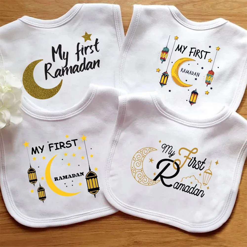 

My First Ramadan Baby Boy Girl Bibs Happy Eid Mubarak Muslim Islamic Kareem Iftar Festival Decoration Keepsake Gift