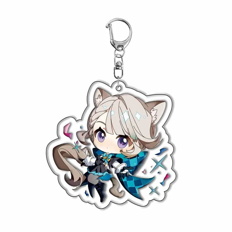 Genshin Impact Acrylic Keychains Arlecchino Sigewinne Lyney Wriothesley Clorinde Lynette Diluc Mona Keyrings Pendants Figure Toy