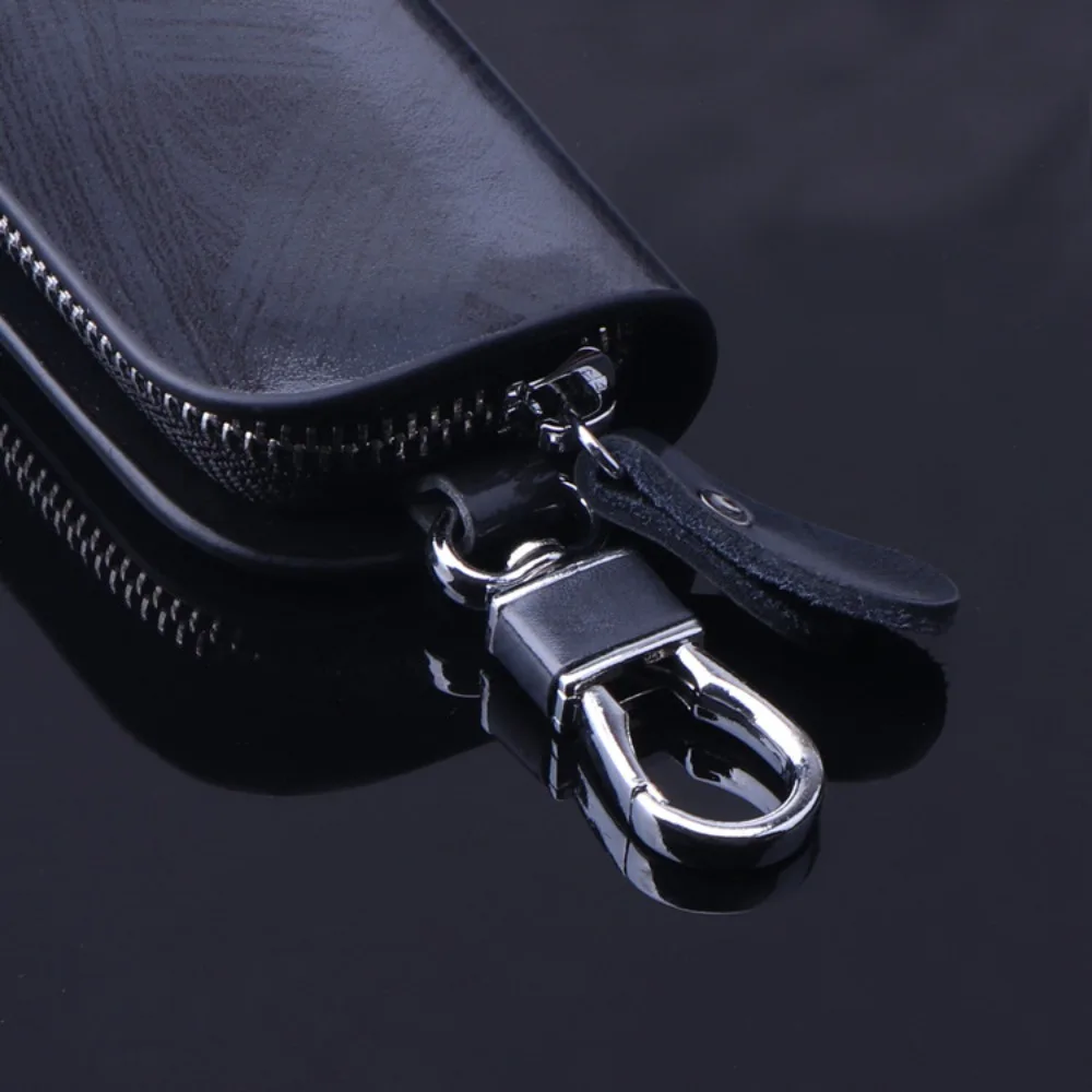 New Leather Car Key Cover Universal Convenient Key Shell Protector Zipper Key Holder Car Key