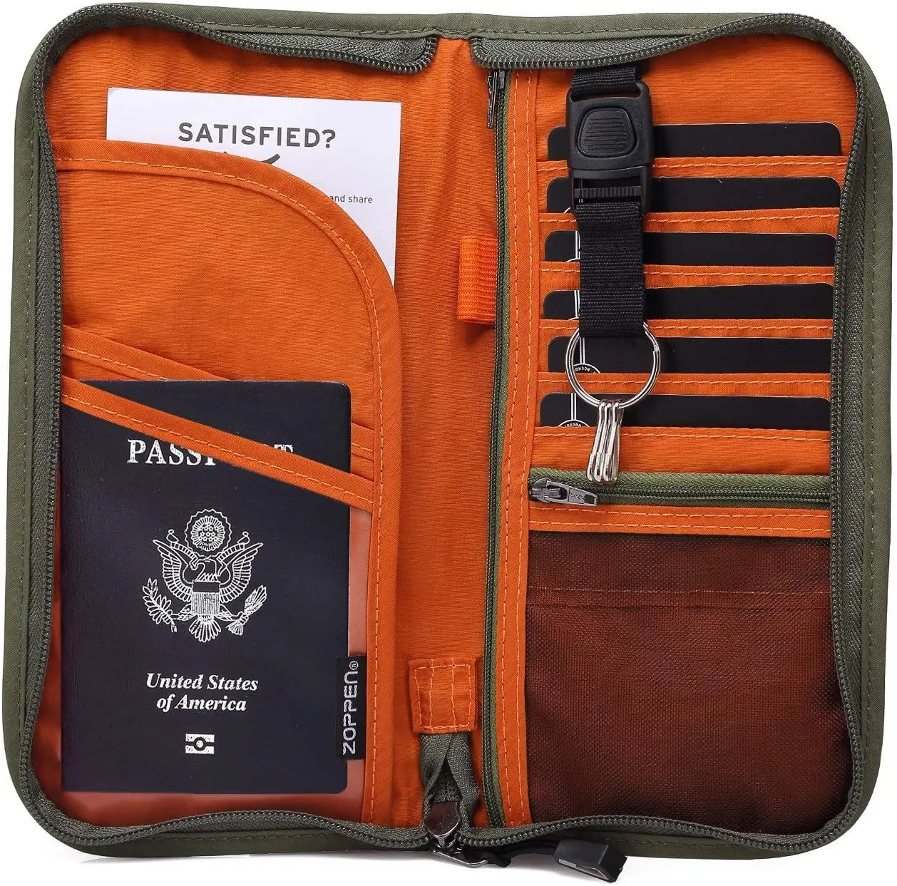 

Family RFID Passport Wallet with Removable Wristlet Strap, Travel Essentials Organizer for Women and Men