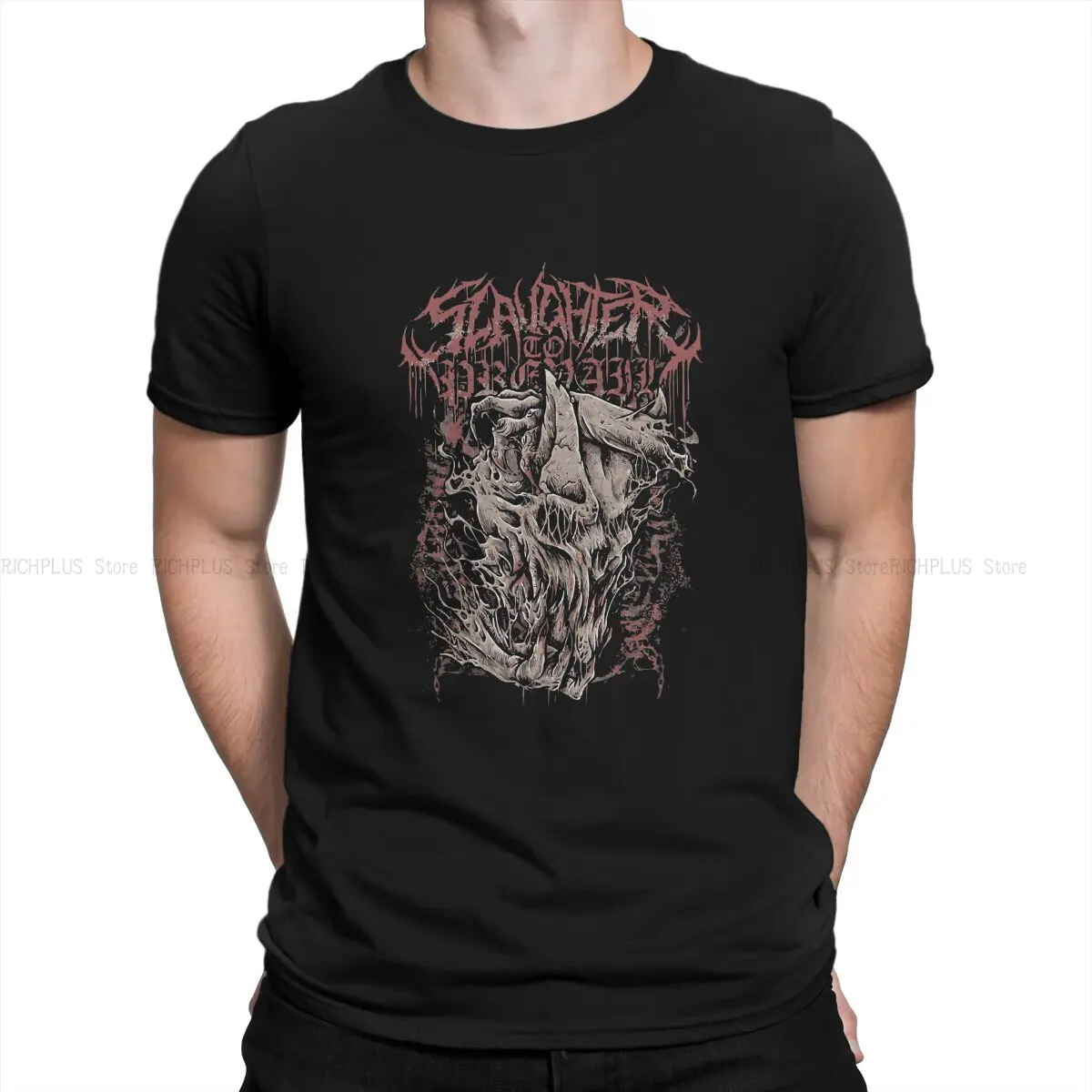 Baphomet Satan Lucifer Creative TShirt for Men Slaughter To Prevail Round Collar T Shirt Distinctive Birthday Gifts Tops