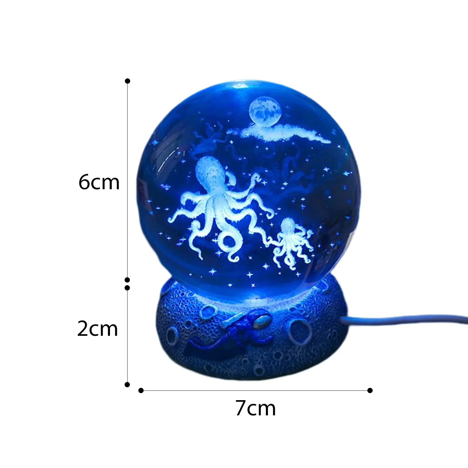 Crystal Ball Night Lights USB 3D Atmosphere Lamp Glowing Sea Jellyfish Table Night Lamp Table Decorations Kid Gifts Night Lamp