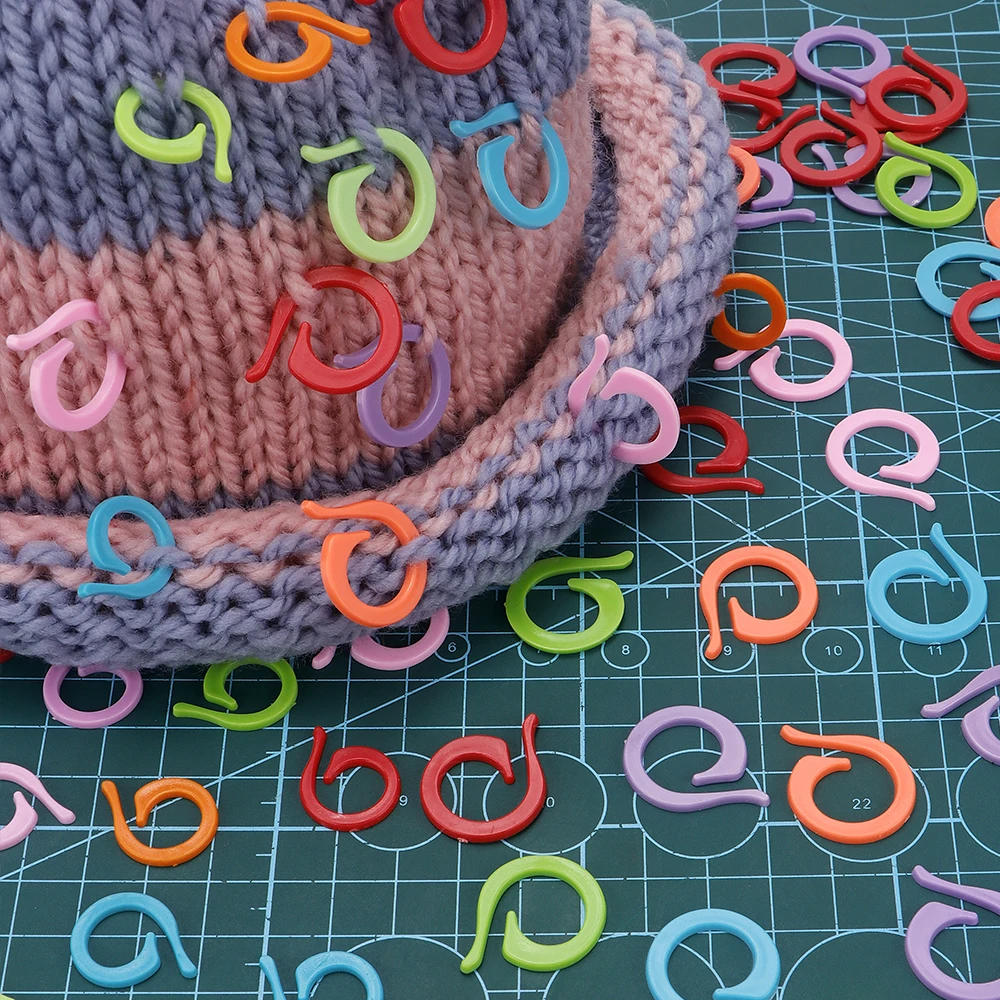 Marcadores de Punto de Ganchillo en Forma de J, Coloridos, de Plástico, para Tejer Suéteres, Gorros, Chales, Accesorios de Tejido