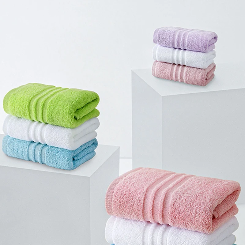 Recycled Luxury Dyeing Solid Color Cleaning Soft Organic Wash 100% Cotton Face Towel Set For Bathing