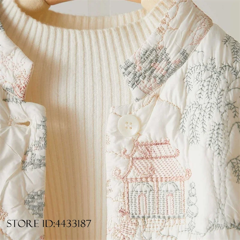 chinese-style-autumn-winter-outwear cotton-padded-jacket-embroidery-quilting-women's-coat-japanese kimono-cardigan yukata haori