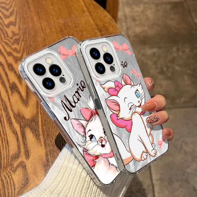 Disney Aristocats Cute Mary For iPhone 15 14 13 12 11 XS X XR 8 7 Pro Max Plus Feather Yarn Cover Phone Case