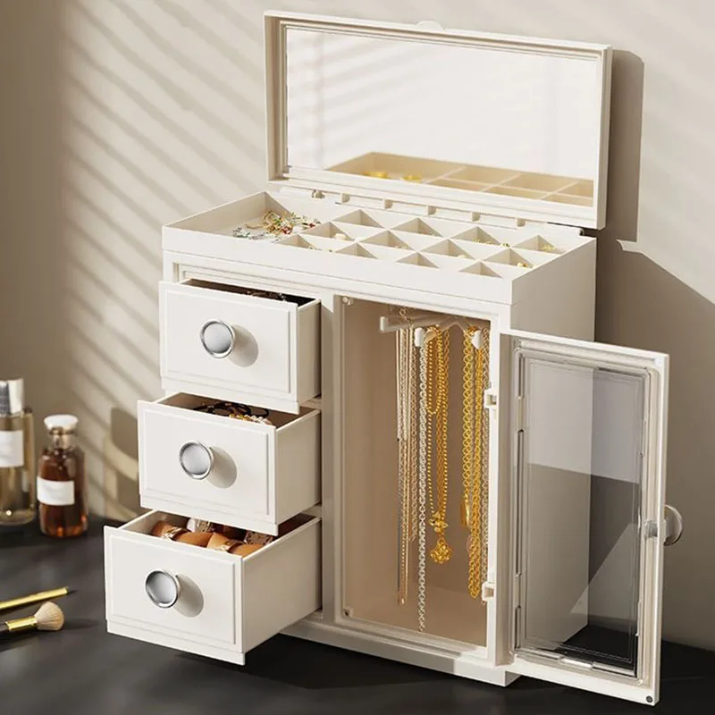 

Fashion Jewelry Storage Box Earring Bracelet Organizer Boxes Bracelet Pendant Necklace Storage Box Display Boxes with Mirror