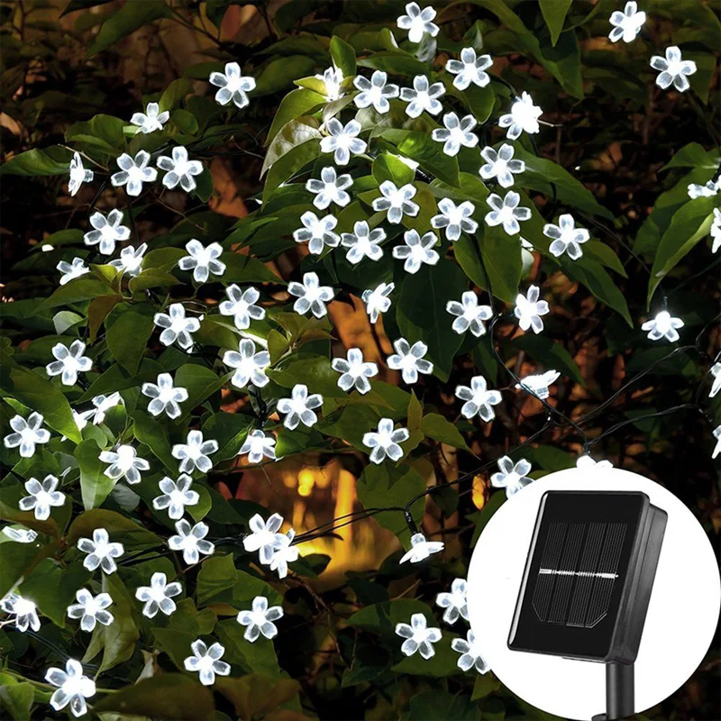 Solar 50 Led Light Outdoor Waterproof Lamp String Decorative Fairy Festoon Christmas Garden Decoration Balcony Fence