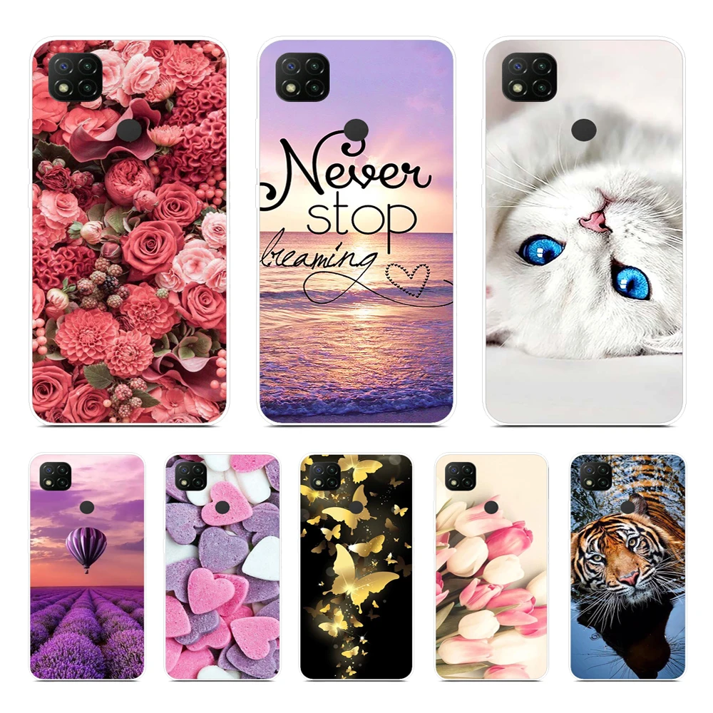 Cute Art Line Daisy Case For Xiaomi Redmi 9C Phone Case Slim Tpu Back Cover For Xiaomi Redmi 9C 9 C NFC Funda PocoC3 Soft Bumper