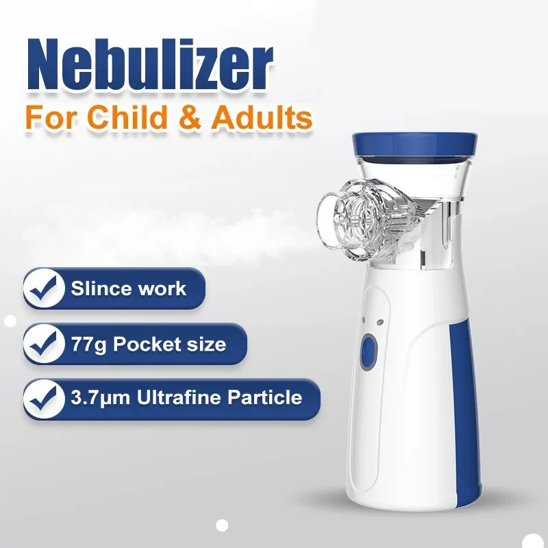 Nebulizador Portátil Mini de Mão com Malha, Inalador Silencioso, USB, Autolimpante, Nebulizador para Adultos, Dropshipping
