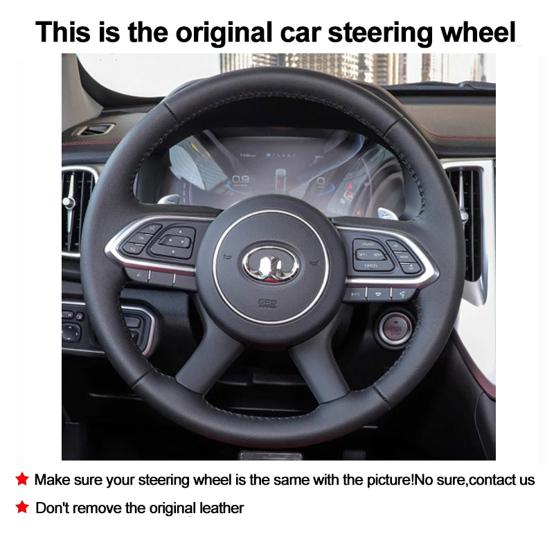 Hand Sewing DIY Car Steering Wheel Cover Coating Wrap For Great Wall Hover Cannon GWM Ute POER PAO 2019 2020 2021 2022 2023