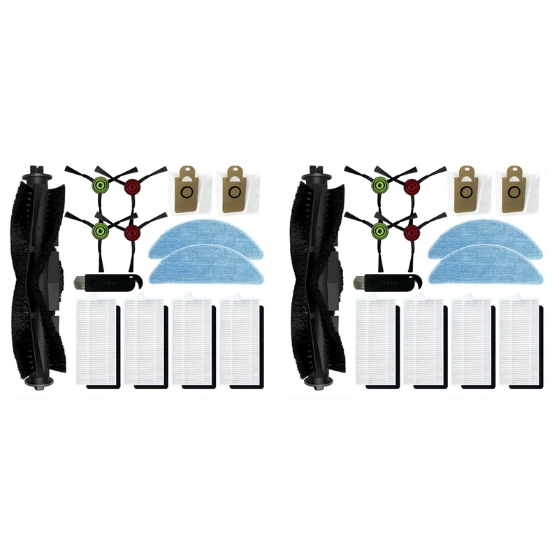 

2X для робота-пылесоса HONITURE Q6 SE, основная боковая щетка, фильтр Hepa, мешок для пыли, швабра, запасные части, аксессуары