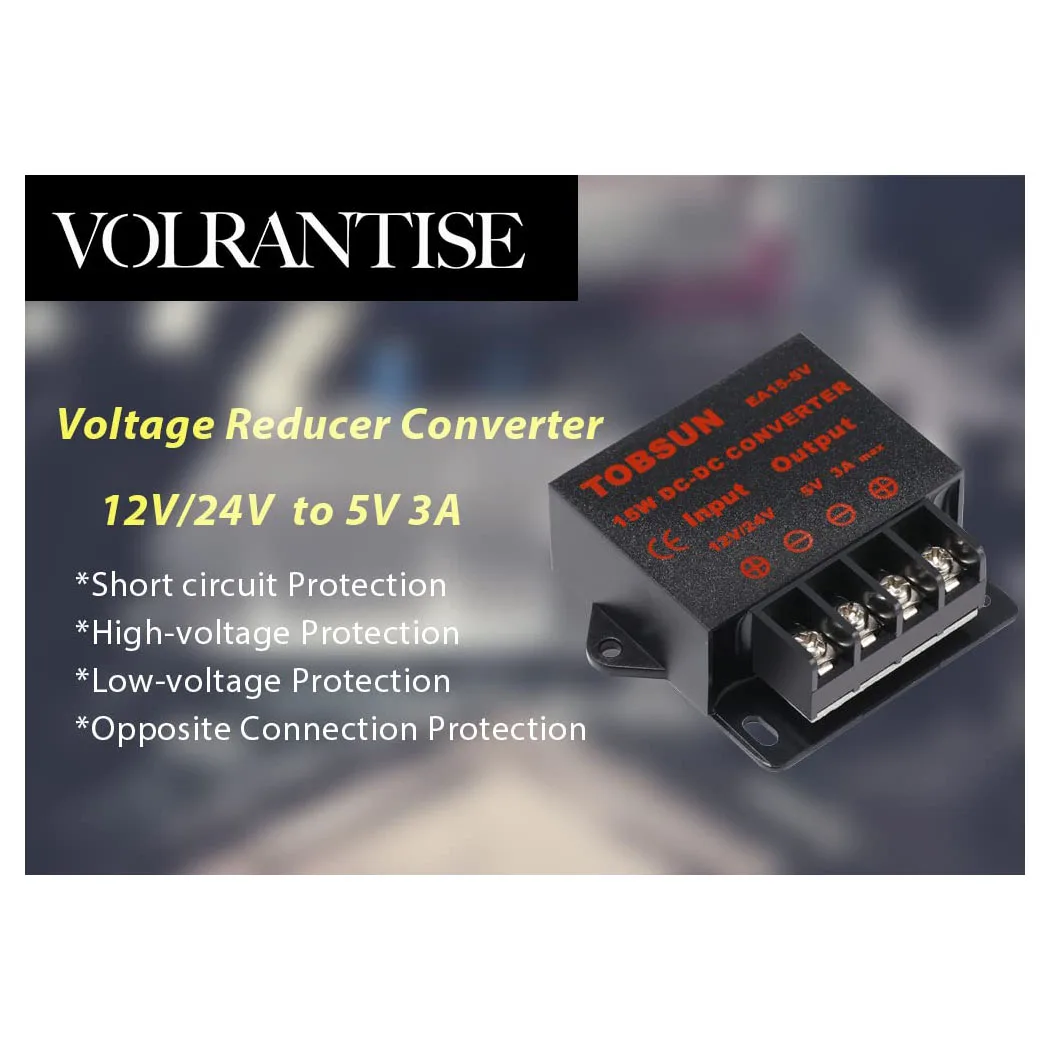 DC/DC 12V 24V to 5V 15A 75W Voltage Reducer Converter Regulator, Step Down Converter Regulator DC to DC Waterproof Power Supply
