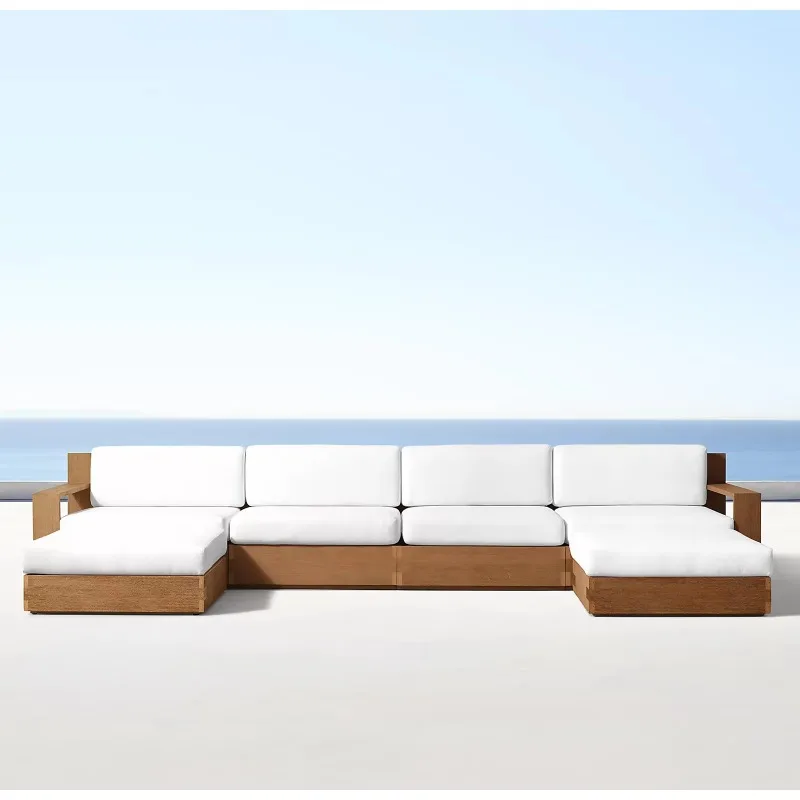 Novo mobiliário de jardim ao ar livre móveis de jardim mesa de jantar de teca e conjunto de cadeiras