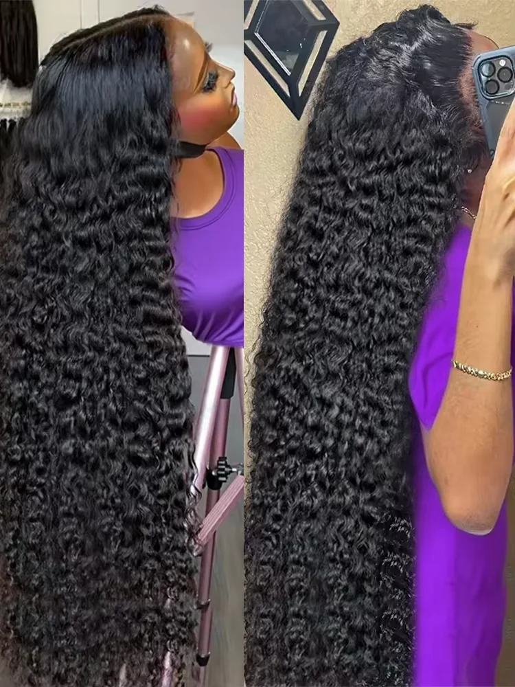 Vietnamese Raw 30 32 inch 13x6 HD Lace Front Human Hair Wigs Deep Wave 250% Density 13x4 Frontal Wigs Curly Glueless Closure Wigs